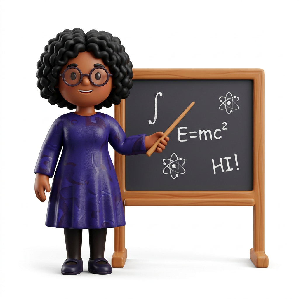 A professor with glasses teaching at a chalkboard